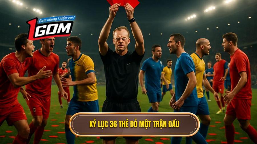 1. Kỷ lục 36 thẻ đỏ một trận đấu